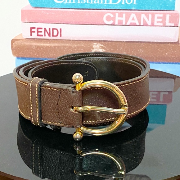 GUCCI Horse Bit Brown Leather 75cm Mens Belt - Picture 4 of 15